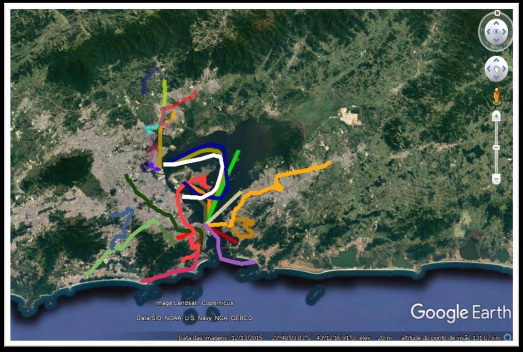 Figura7 - Mapa de Mobilidade Urbana de Duque de Caxias para o Rio de Janeiro. Fonte: Thaís Gomes.