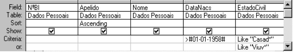 Consulta com condição múltipla Pretende-se uma consulta com registos ordenados por ordem crescente dos