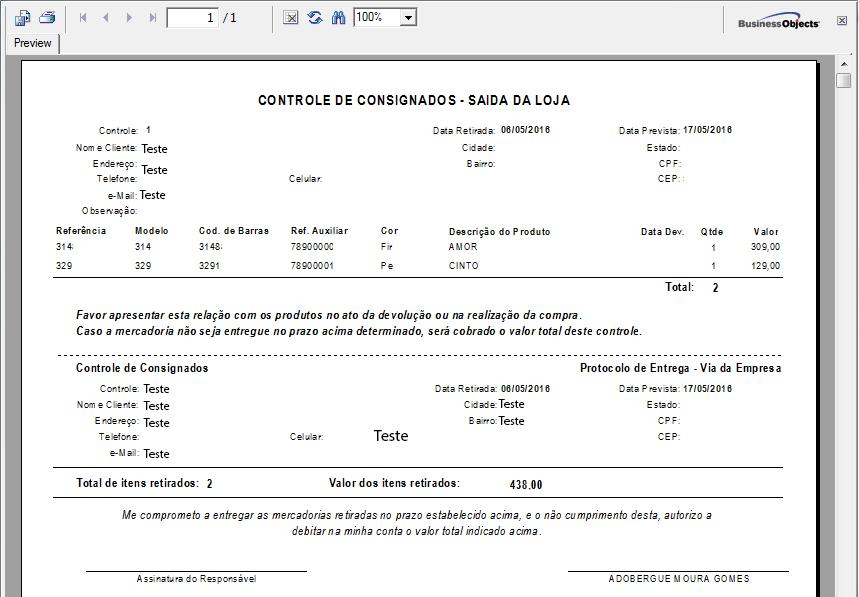 15 Ao clicar na opção Adicionar Consignado. Você poderá adicionar os produtos que o cliente consignará.