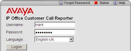 6.4 Fazer o logon Uma conta de wallboard do Customer Call Reporter é acessada pelo navegador da web, da mesma forma que outras funções do Customer Call Reporter.