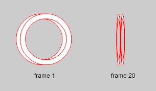 seta direita. As frames 1 e 20 terão este aspecto: Fechar as duas faces Seleccionar a 20.ª frame da layer "lado 1".