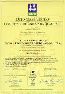 ALGUMAS CERTIFICAÇÕES DE QUALIDADE CERTIFICADO ISO 9001 Certificado nas normas ISO 9001 Primeiro Laboratório Veterinário da América Latina com Certificado ISO