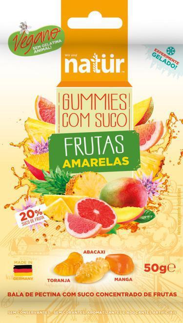 BALA DE PECTINA FRUTAS VERMELHAS Ajuda na saciedade; Feito com suco concentrado de fruta 100% natural, Não contém gelatina, Livre de calorias; Excelente alternativa à  50 g