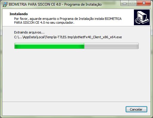 c) A instalação será iniciada conforme a tela abaixo.