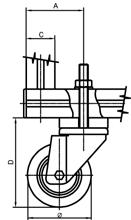 981 Kit adicional de montaje / Mounting additional kit / Kit adicional de montagem Rueda fija sobre perfil vertical Idle roller on vertical profile Roda fixa sob perfil vertical Perfil Ø B D 45 x 45