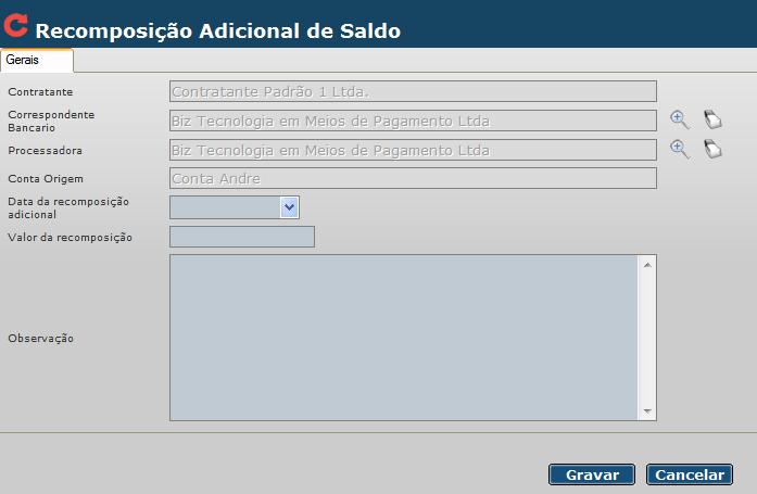 Para agendar um depósito na conta virtual, o usuário deverá acessar a opção de Recomposição Adicional de Saldo no menu Movimentação Financeira.