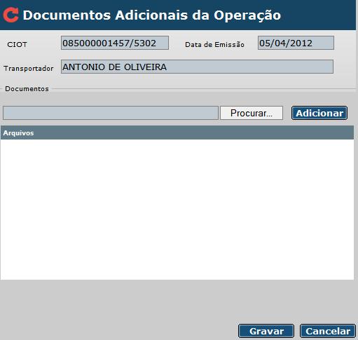 Os arquivos deverão estar em formato PDF, sendo que não há um número limite de documentos, portanto, a contratante poderá adicionar quantos arquivos julgar necessário.