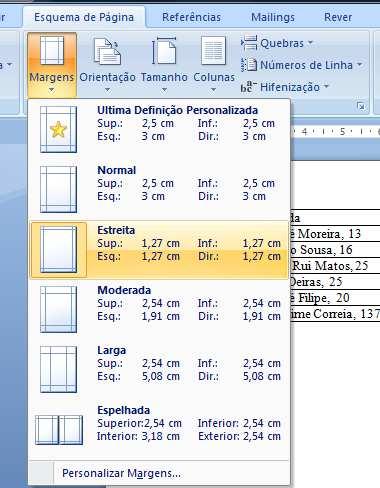 6. Insere uma coluna à direita da tabela: