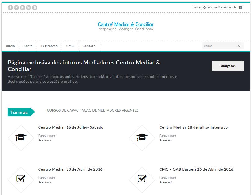 INFORMAÇÕES SITE E PÁGINA DO CURSO - CONTEÚDOS