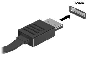 3 Utilizar um dispositivo esata (somente em alguns modelos) Uma porta esata liga um componente esata de alto desempenho opcional como, por exemplo, um disco rígido externo esata.