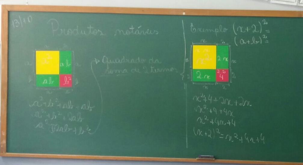 exemplos no quadro, envolvendo as propriedades dos produtos