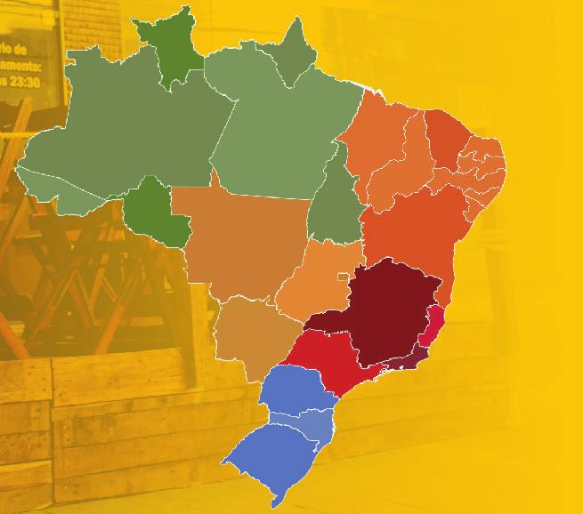 Mercado de fast food Localização das redes de fast food no Brasil