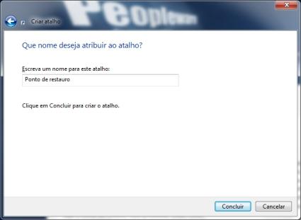 Carreguem em seguinte e depois escolham o nome que pretendem dar ao vosso atalho.