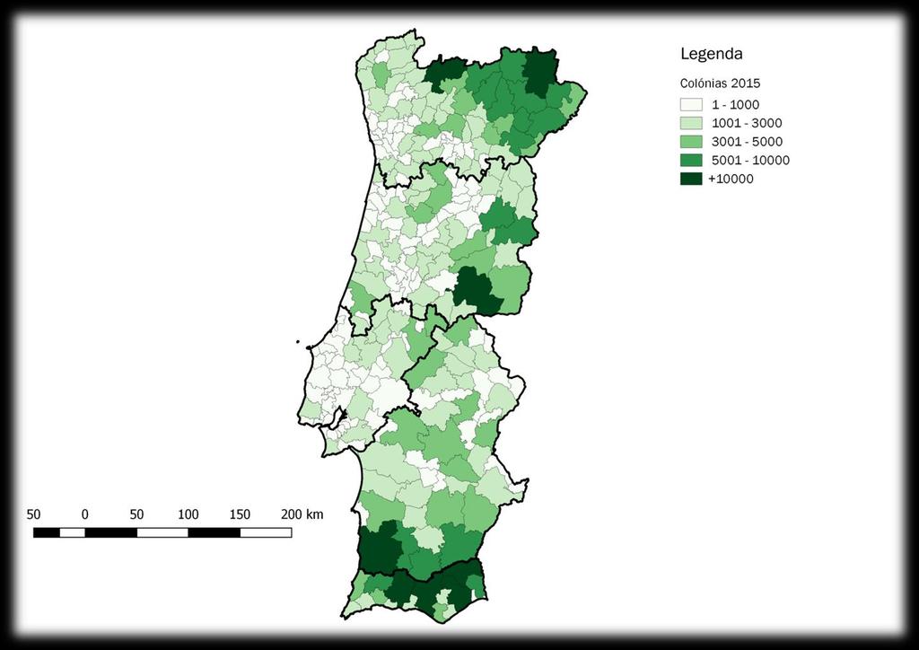 Mapa 2 Distribuição geográfica do efetivo apícola