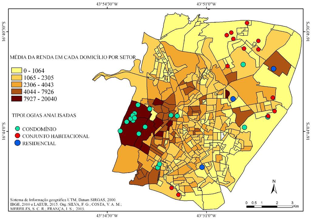 uma população com maior poder aquisitivo. Nos setores norte e leste encontram-se os conjuntos habitacionais e residenciais, em sua maioria.