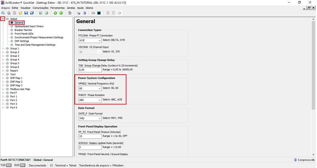 3.2. General Settings Figura 9 Clique ao lado de Group1 > Set 1 em seguida em General Settings.