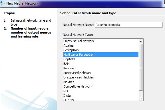 Redes Neurais Multicamadas Digite o nome da rede,