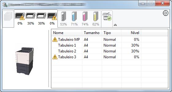 Imprimir a partir do PC > Status Monitor Separador de Evolução da Impressão É apresentado o estado dos trabalhos de impressão.