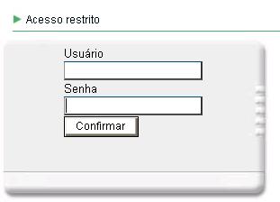 O Sistema solicitará nome de usuário e a senha: Após incluir nome de usuário e senha, deve-se clicar na opção Mapa de