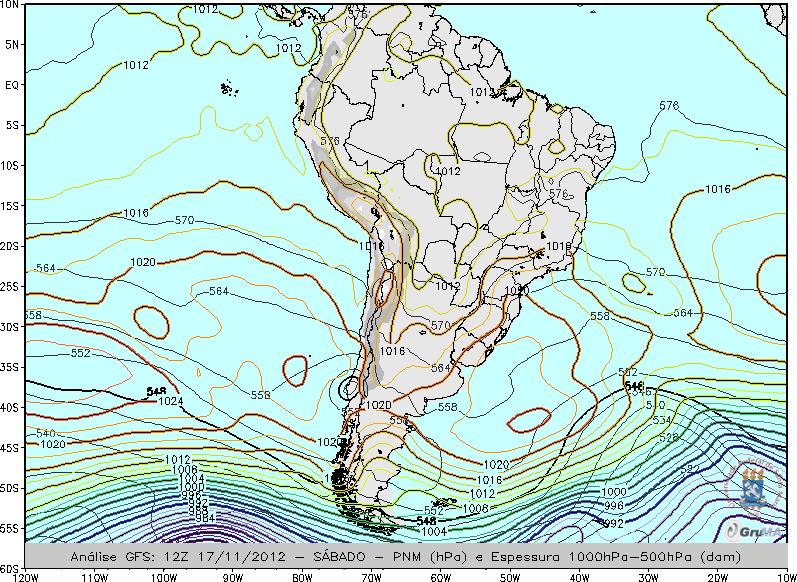 BOLETIM DIÁRIO DO TEMPO Boletim do Tempo para 17 de Novembro A presença de uma massa de ar seco e quente sobre o Rio Grande do Sul mantém a condição de estabilidade, ainda com advecção de ar úmido do