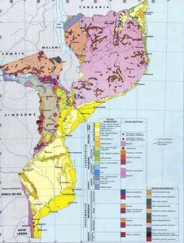 Moçambique fica localizado na costa oriental de Africa com caracteristicas geologicas favoraveis para a pesquisa e exploração de: Areias