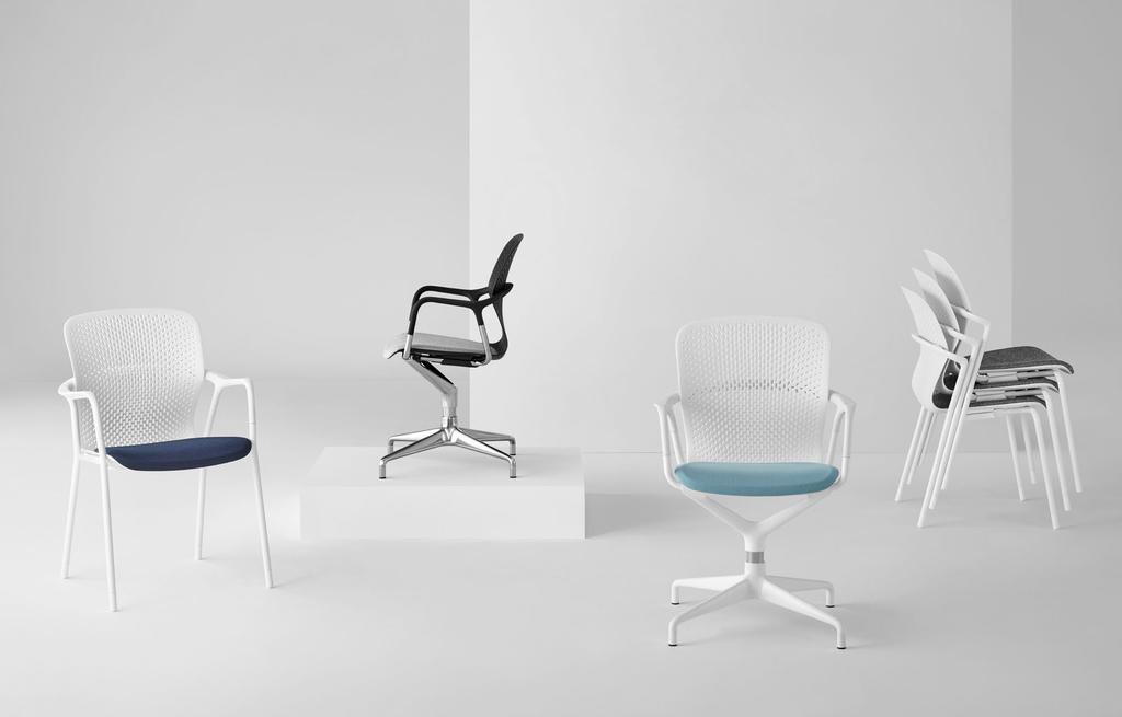 Movimento responsivo e conforto imediato para espaços de colaboração Grupo de cadeiras Keyn da Herman Miller Projetadas por forpeople O Grupo de cadeiras Keyn oferece uma linha de cadeiras para