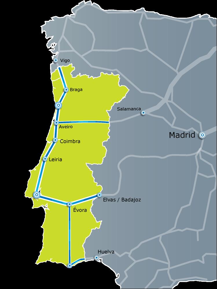 Projecto da Rede Ferroviária de Alta Velocidade em Portugal Na Cimeira Luso-Espanhola da Figueira da Foz, em Novembro de 2003, foram acordadas as ligações