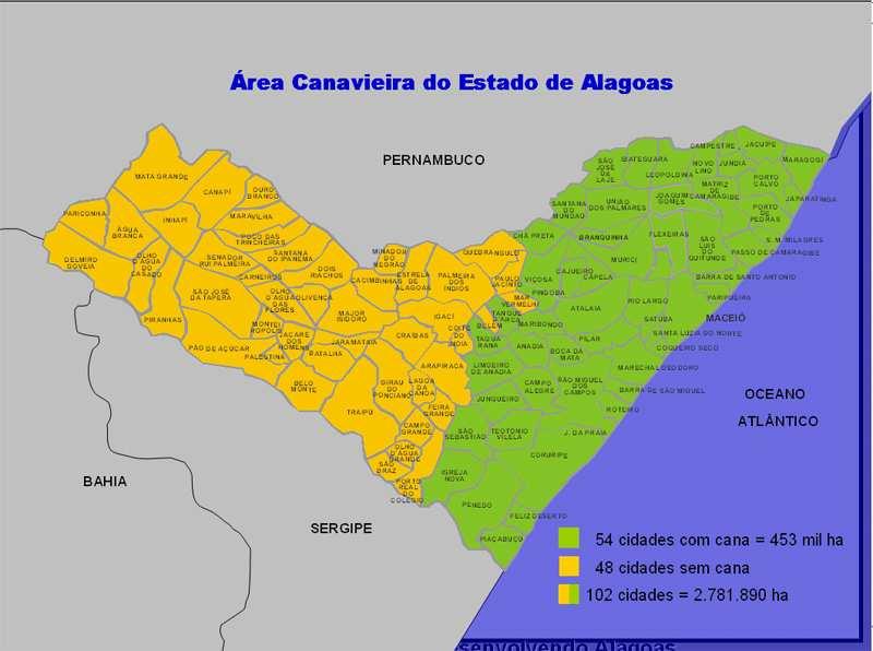 31 4 O SETOR SUCROALCOOLEIRO NO ESTADO DE ALAGOAS O estado de Alagoas é o segundo menor em extensão territorial e sua economia tem sido muito dependente do setor agrícola, principalmente da produção