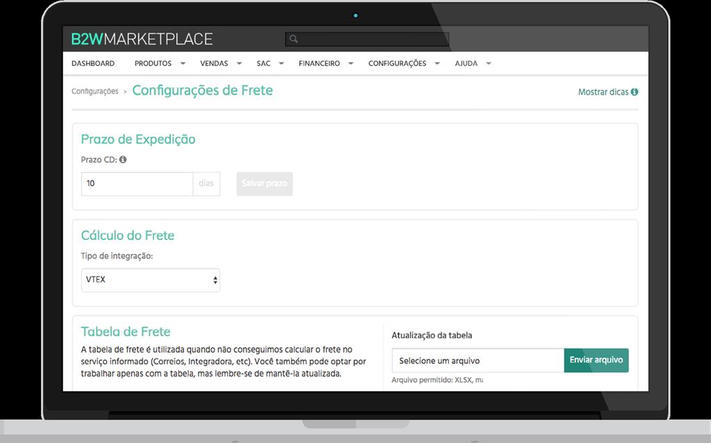 Como configurar o Frete?