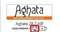 4. Após escolher a fonte devemos em "descargar" ou no símbolo da disquete para fazer o download.