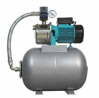 Constituição: Eletrobomba centrifuga de ferragem automática Autoclave Combinox com membrana em EPDM certificada para água potável Pressostato Manómetro Record 5 vias Os conjuntos de 40 e 70 L incluem
