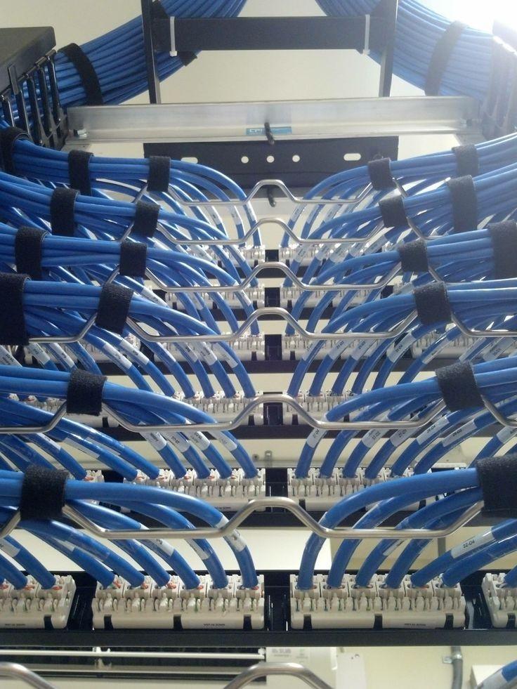 Organização de cabos em racks O cabeamento normalmente é dividido em duas partes onde serão acomodados e guias de cabos dos racks São