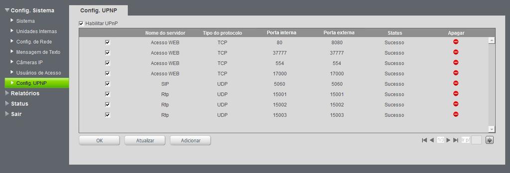 Sessão para configuração dos usuários de acesso a interface web de configuração, existem 2 níveis de acesso: Administrador: Nível com acesso total a todas as configurações do produto; Usuário: Nível