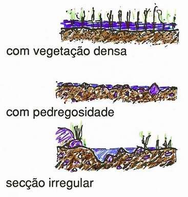 Comportamento hidráulico Escoamento sobre o terreno Processos à superfície do terreno escoamento não canalizado efeito da vegetação