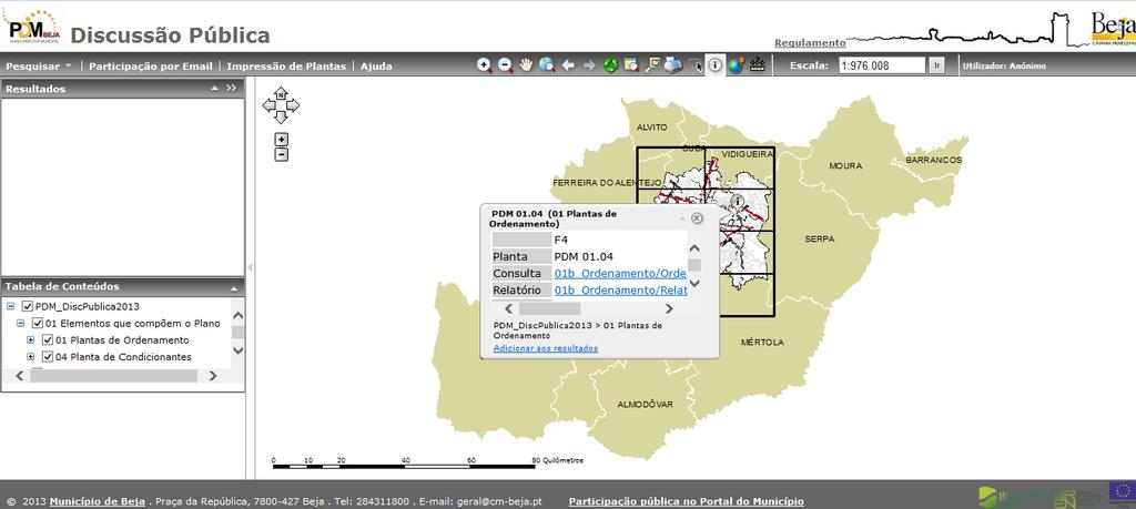 Fig. 20 - Consulta de informação detalhada na janela de Identificação de entidades geográficas 2.1.2.7.