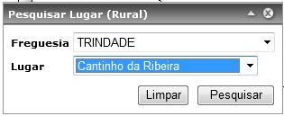 14 - Pesquisa Livre de Arruamentos Urbanos Os restantes procedimentos são semelhantes aos expostos no ponto anterior. 2.1.2.4. Pesquisar Lugar No Menu Pesquisar, selecione a tarefa Pesquisar Lugar (Concelho), para abrir a janela relativa à tarefa pretendida.