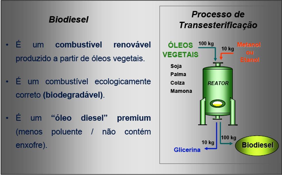Figura 1 - Definição e Processo simplificado de obtenção de biodiesel Fonte: ANP & MAPA/CONAB, 2010.