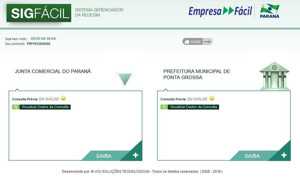 Neste momento, os dados foram enviados para a