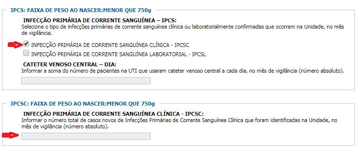 laboratorialmente confirmada. Caso tenha ocorrido mais de um tipo de diagnóstico de IPCS, selecionar as duas opções.