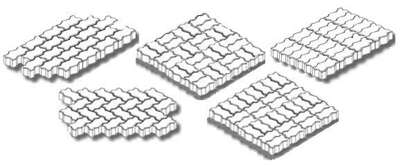 PISO 16 FACES - PAVI ONDA O piso dezesseis faces é ideal para pavimentação de trafégo pesado, médio e leve utilizado em ruas, calçadas de condomínios e casas, pátios industriais, acesso a garagens,