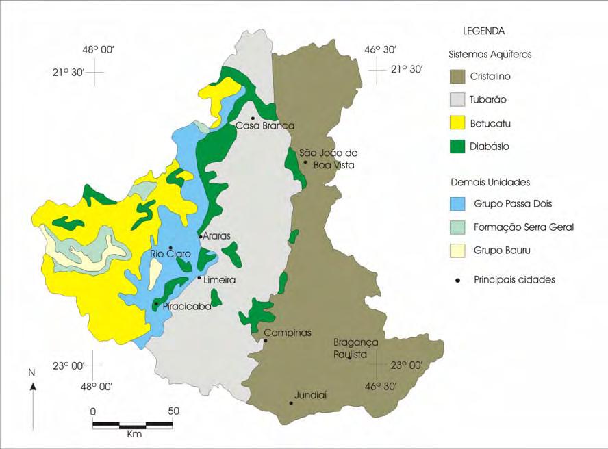 ÁREA DE ESTUDOS 50 Figura 4.4 Sistemas Aqüíferos da região de Araras (Modificado de DAAE, 1981) 4.