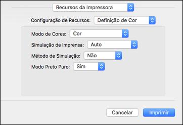 11. Selecione Planície como a configuração de Tipo de Papel.