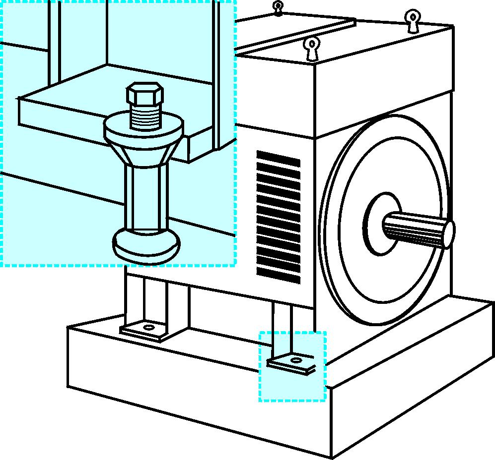 3 - Motor montado em base de concreto com chumbadores c)