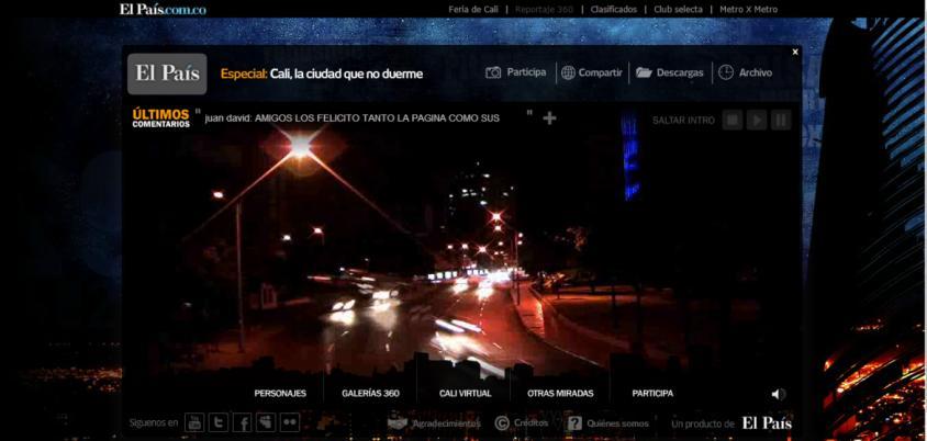 Figura 5: Página de abertura da websérie no site do ElPáis.