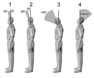 Figura 6- Desvios ou giro do punho Grupo B Pescoço: observando a Figura 7, temos que a postura do pescoço varia de 1 a 4, dependendo da