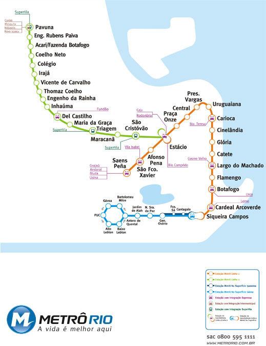 Mapa com as estações do Metrô Rio. Veja o mapa das estações do Metrô Rio. Agora, responda:.