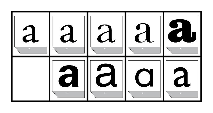 Faz separação também entre tipografias com serifa, primeira linha, e sem serifa, segunda linha. Figura 54. Desenho técnico da caixa da tipografia (fonte: a autora) 4.