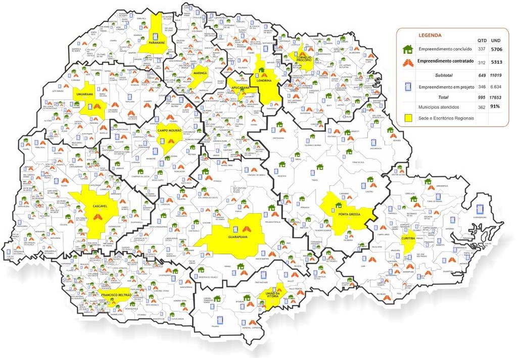 9. Mapa de atuação Municípios atendidos