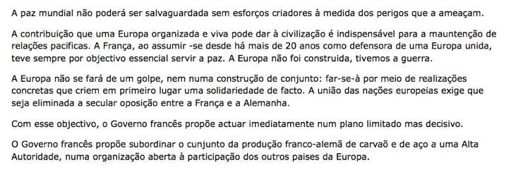 A declaração Schuman, 9 de