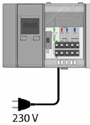 Fig. 3: Módulo Básico de Control com temporizador 4.5 Função O controlo térmico regula a temperatura de espaços com piso radiante (aquecimento/refrigeração).
